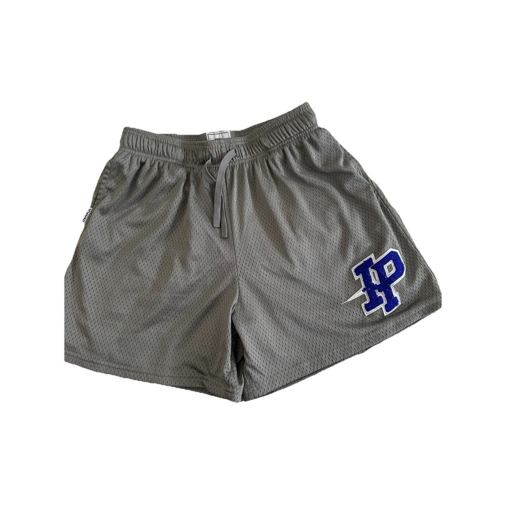Inaka Power Gray Mesh Shorts Mens Size L Athletic Streetwear Elastic Waist